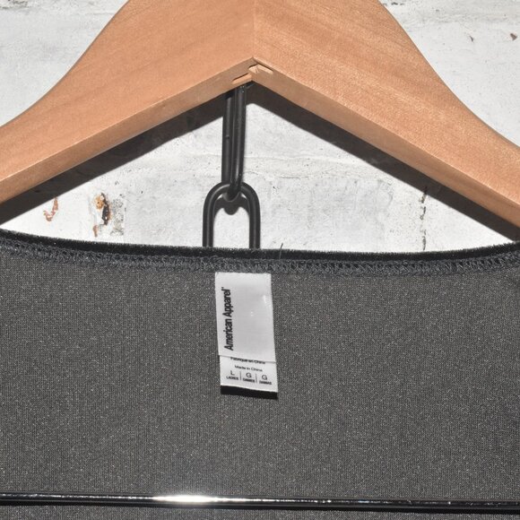 NWT! American Apparel Crushed Velvet Gray Noir Bodysuit Size L! - Picture 3 of 5